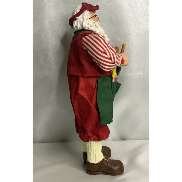 Santa Clause His Favorite Color Toy Workshop Christmas Fabric Mache 10" 1993 - Picture 5 of 7